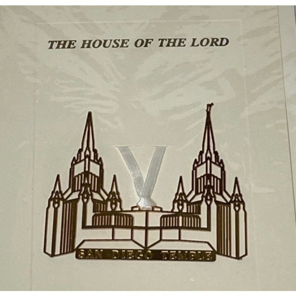 The House Of The Lord San Diego Temple Christmas Tree Ornament Gold Holiday